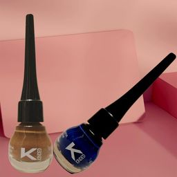 KINDED Set of 2 Matte Long Lasting Liquid Eye Liner 5ml each - Royal Blue & Camel Brown-picture-0