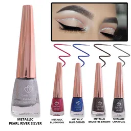 Looks United Set of 5 New Fashion Long Lasting Metallic Liquid Eyeliners - 5 ml each image 4