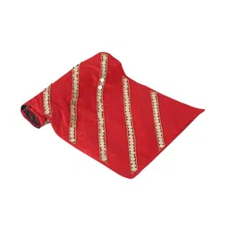 Alina decor Red & Gold-Coloured  Embellished 6-Seater Table Runner image 3