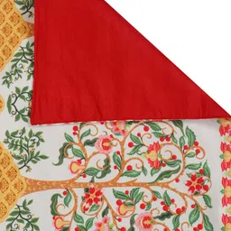 alina decor Lushomes White & Green Ethnic Motif Printed Table Runner image 4