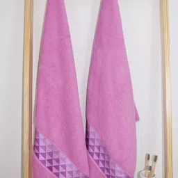 Aura Art Gallary Purple 2 Pieces Cotton 380 GSM Bath Towels-picture-15