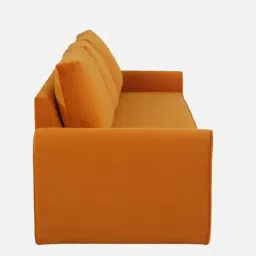 casacraft from pepperfry Kedio Velvet Pull-Out Sofa Cum Bed in Rust Colour image 5