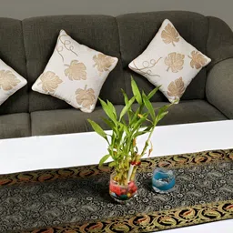 Lal Haveli Black and GoldToned Woven Design Table Runners image 1