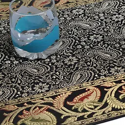 Lal Haveli Black and GoldToned Woven Design Table Runners image 2