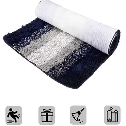 Kuber Industries Grey Striped Anti-Skid Carpet image 5