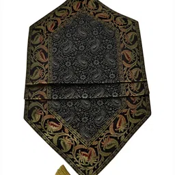Lal Haveli Black and GoldToned Woven Design Table Runners image 5