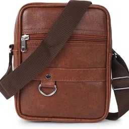 flyboy Tan Men Sling Bag Stylish Shoulder Sling Bag for Men Women | Faux Leather Travel Organizer-picture-26