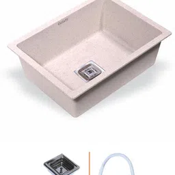 Quartz Kitchen Sink Red Stone Granite Finish- 24x18x9 inch Red Stone | CURATE A306 Top Mount image 4