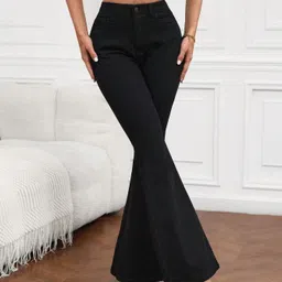 silver threads Women Boot-Leg High Rise Black Jeans image 3