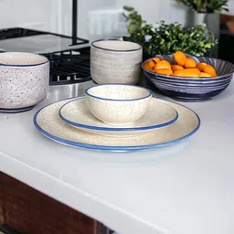 backkspace retail Pack of 18 Ceramic Hand Painted Ceramic Dinnerware Set Dinner Set image 2