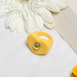 BEWITCHED Women Yellow Heart Signet Finger Ring-picture-30
