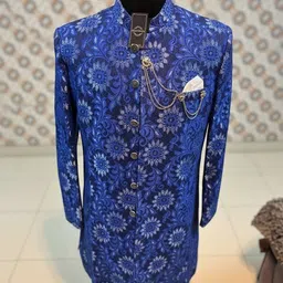 METRO COLLECTION Embellished, Solid, Self Design Sherwani-picture-14