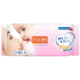 Tulips Sensitive Baby Wet Wipes - 72 Pcs image 1