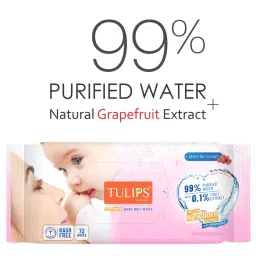 Tulips Sensitive Baby Wet Wipes - 72 Pcs image 2