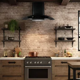 crompton CHD-SSC90FLE-MBL Auto Clean Curved Glass 90 cm| Low Noise Wall Mounted Midnight Black 1360 CMH Chimney image 4