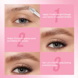 glam21 Micro Blading Eyebrow Pencil, Black & Brow Grip Eyebrow Clear Gel For Fixer image 5