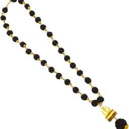 bhakti kripalu store God Lord Shree Ram Ram Sri Ram Ji 5 Mukhi Rudraksha Rudraksha Mala For Unisex Beads Gold-plated Plated Brass, Wood Necklace image 4