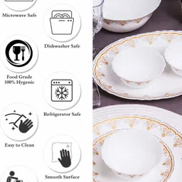 cello Pack of 33 Opalware Glass Dinner Set of 33pcs Dinner Set image 4