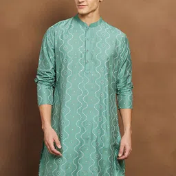 melange by lifestyle Men Printed Viscose Rayon Straight Kurta-picture-12