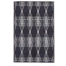 status Black Polyester Geometrical 4 x 6 Feet Machine Made Carpet image 3