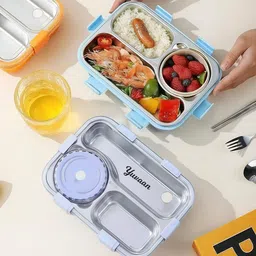pretty pearl Stainless Steel Lunch Box 3 ( 750 ml, Thermoware) 3 Containers Lunch Box image 2