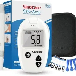 sinocare Safe Accu Glucometer with 50 Strips Glucometer image 2