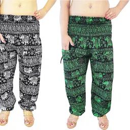 icare Animal Print Cotton Women Harem Pants-picture-20