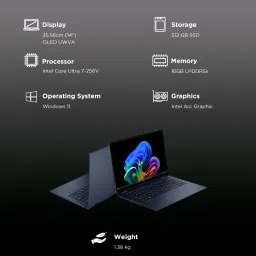 HP OmniBook X Flip 14-fm0026TU Intel Core Ultra 7 Touchscreen Thin & Light Laptop (16GB, 512GB SSD, Windows 11 Home, 14 inch 3K OLED Display, MS Office Home 2024, Atmospheric Blue, 1.38 KG) image 2