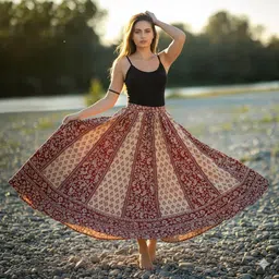 mudrika fashions Women Printed Flared Multicolor Skirt-picture-11