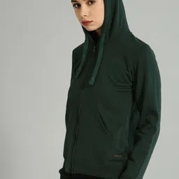 roadster Women Full Sleeve Solid Hooded Sweatshirt image 4