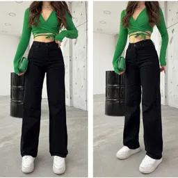 niffer fashion Women Loose Fit High Rise Black Jeans-picture-29