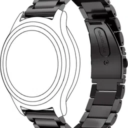 ACM Watch Strap Metal for |Fastrack Rider Plus Smartwatch Belt Black 3723034 mm Stainless Steel Watch Strap image 2