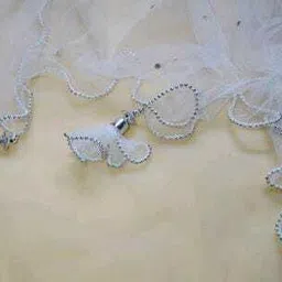 veeflare Net Embellished White Women Dupatta image 4