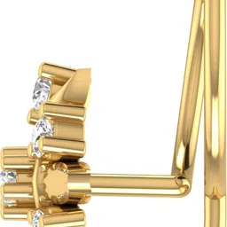 avsar Aayra 18kt Diamond Yellow Gold Nose Wire image 5