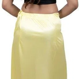 Melhors M-SP-Light Yellow Satin Blend Petticoat image 4