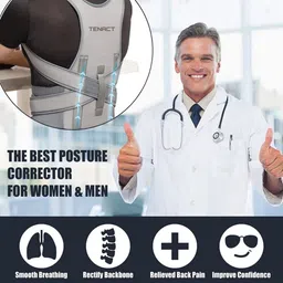 tenact Posture Corrector Belt for Men & Women Back Straight Belt for Back Support Posture Corrector image 5