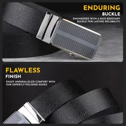 warcks Men Formal, Casual, Evening, Party Black Genuine Leather Belt image 3