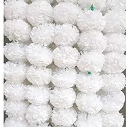samjhi Marigold Artificial Flowers Garlands for Home Decoration White Marigold Artificial Flower-picture-11