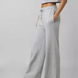 iknaa Women Straight Fit Grey Cotton Blend Trousers-picture-22