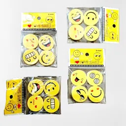 deepman Emoji Smile Erasers Fancy Eraser Rubber. (Pack Of 4) Non-Toxic Eraser-picture-19