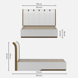 spacewood Kosmo Jupiter King Bed In Gloss White Finish With Hydraulic Storage image 2