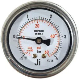 "ji" japsin instrumentation Economical Compound Gauge, 2.5" Dial, -1 to 4 Bar, Back Entry, SS Body Dial Indicator-picture-25