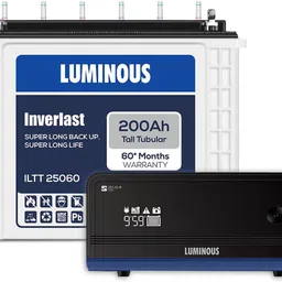 luminous Zelio 1100 Pure Sine Wave Inverter with ILTT25060 Tubular Inverter Battery image 2