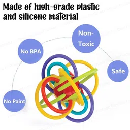 magicwand Sensory Baby Teether Tube Ball Loopi Toy for New Borns 100% Safe image 3