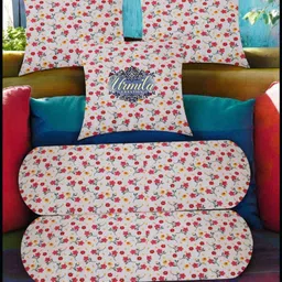 urmila creation Microfibre Bolster Pack of 5 Floral 2 Bolster 3 Cushion-picture-12