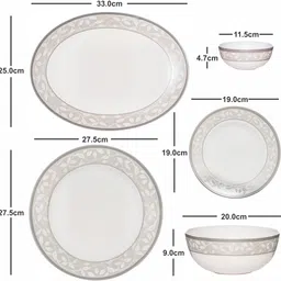 cello Pack of 27 Opalware Glass Dinner Set of 27pcs Dinner Set image 3