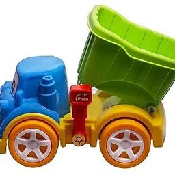 prapti mart Heavy Duty Dumper Truck for Kids Smiley Face Push n Go Toy Detachable Container image 4