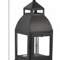 houzzplus Classic Style Hanging Lantern with One piller Candle , T-light Stand Small Black Iron Table Lantern image 3