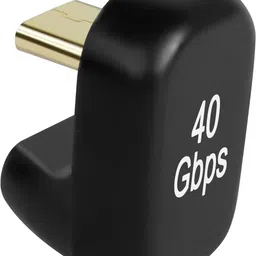 Tobo Black U Shape USB C Adapter 180 Degree 40Gbps Transfer 100W Fast Charging TD-1323CC Phone Converter-picture-24