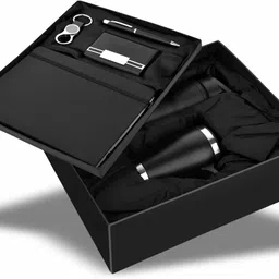 gifmor Premium 9176 Black - A5 Diary, Mug, Bottle, Keychain, Card Holder and Pen Gift Set-picture-11